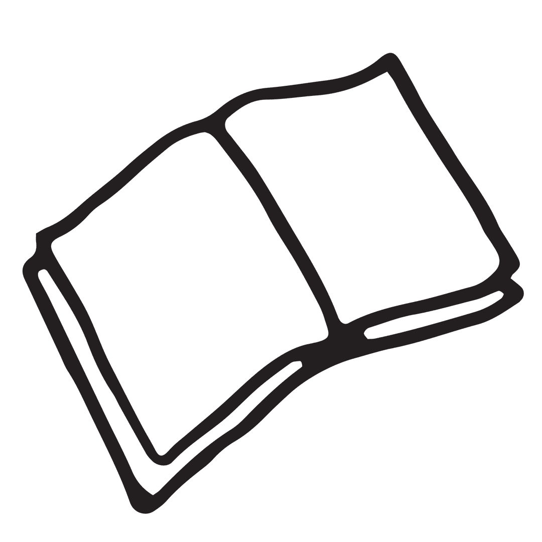 Illustration of Open Book Outline on Transparent Background