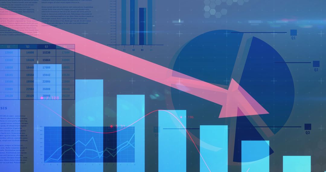 Financial Trends Analysis with Declining Graphs