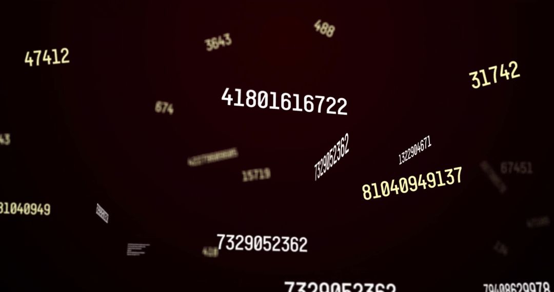 Floating Numerical Data on Dark Background Digitally Generated