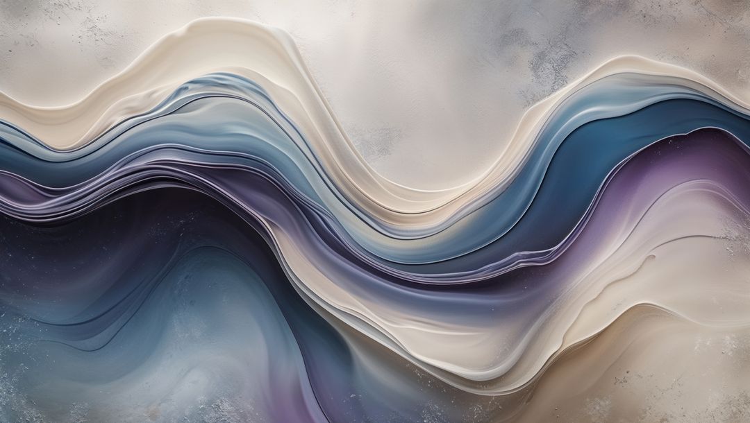 Abstract Waves with Soft Muted Colors and Fluid Motion