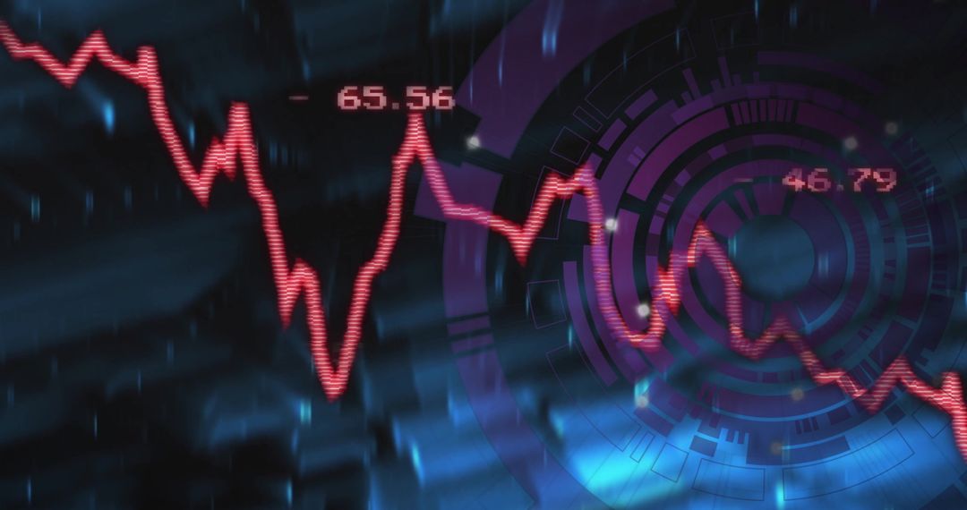 Abstract Technology Finance Graph on Digital Interface