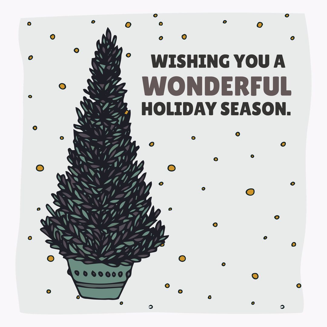 Charming Potted Christmas Tree with Festive Greeting