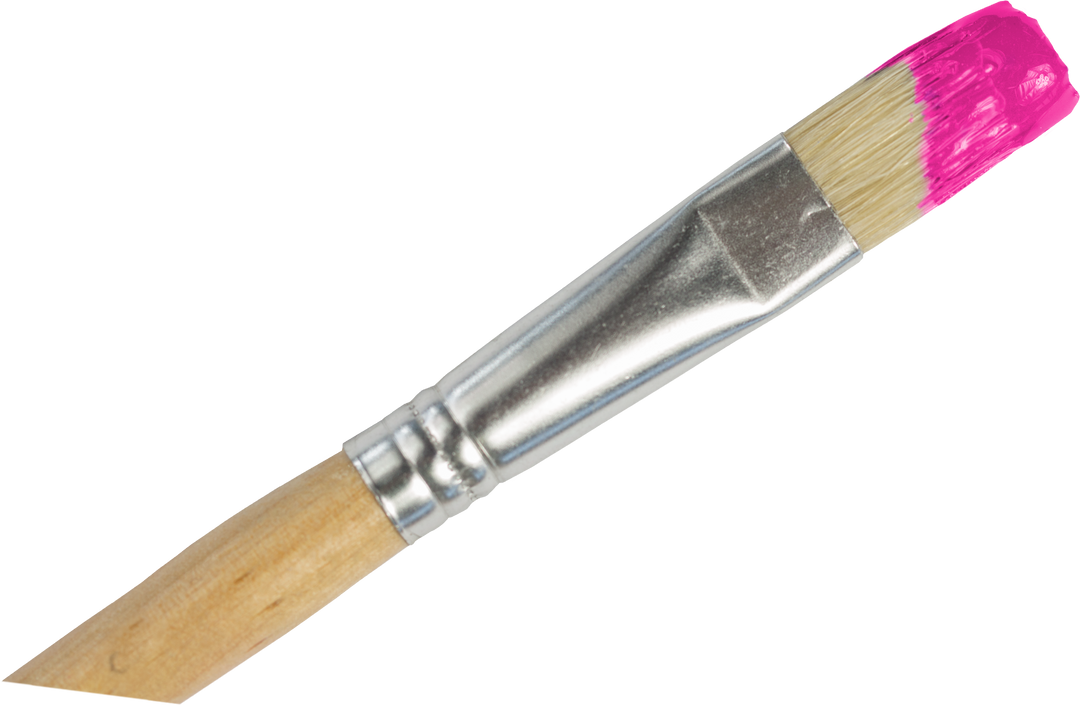 Artist Paintbrush with Pink Paint on Transparent Background Isolated - Download Free Stock Images Pikwizard.com