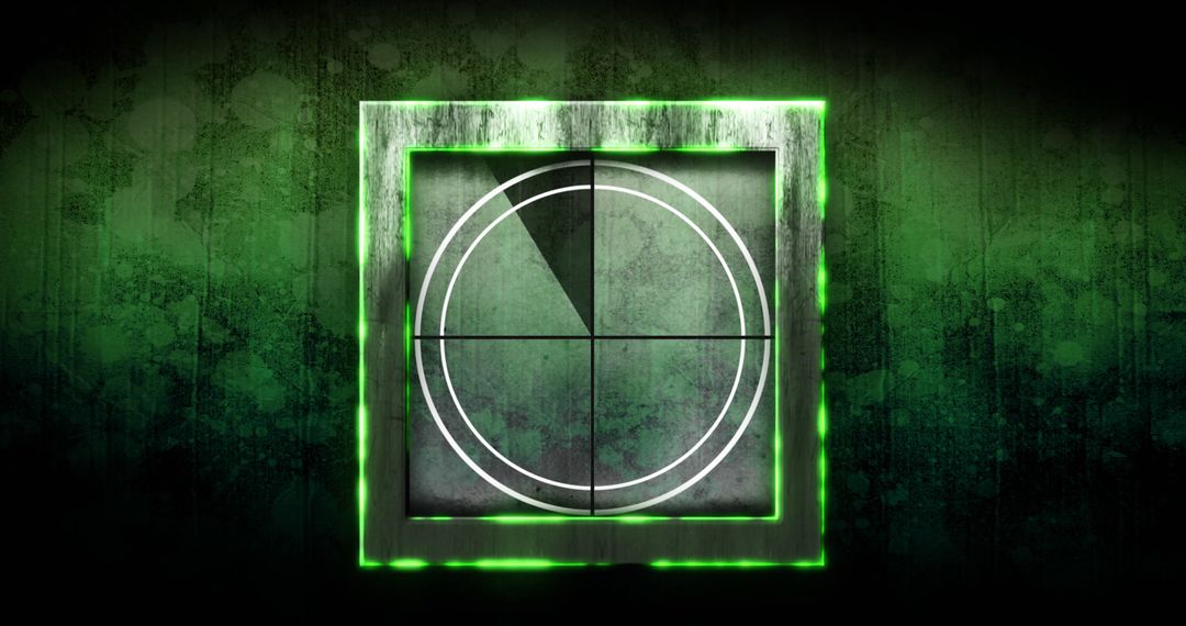 High-Tech Digital Scope Interface with Green Glow