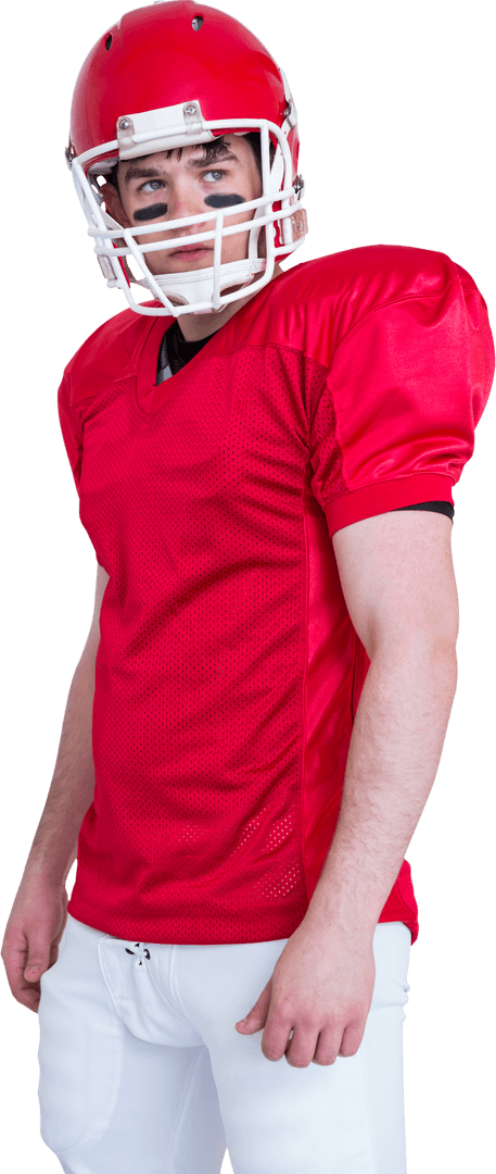 Transparent American Football Player Ready for Game Day