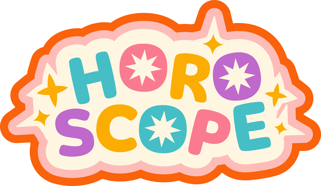 Colorful Horoscope Design with Stars on Transparent Background