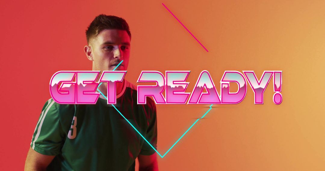 Soccer Player Preparing with Motivational Message