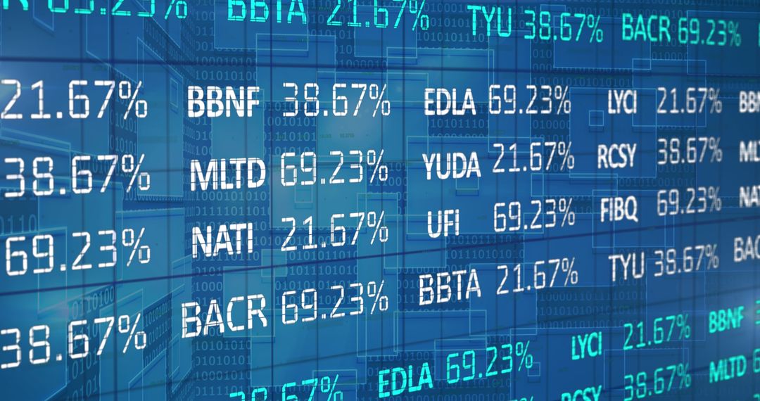 Abstract Stock Market Display With Digital Codes