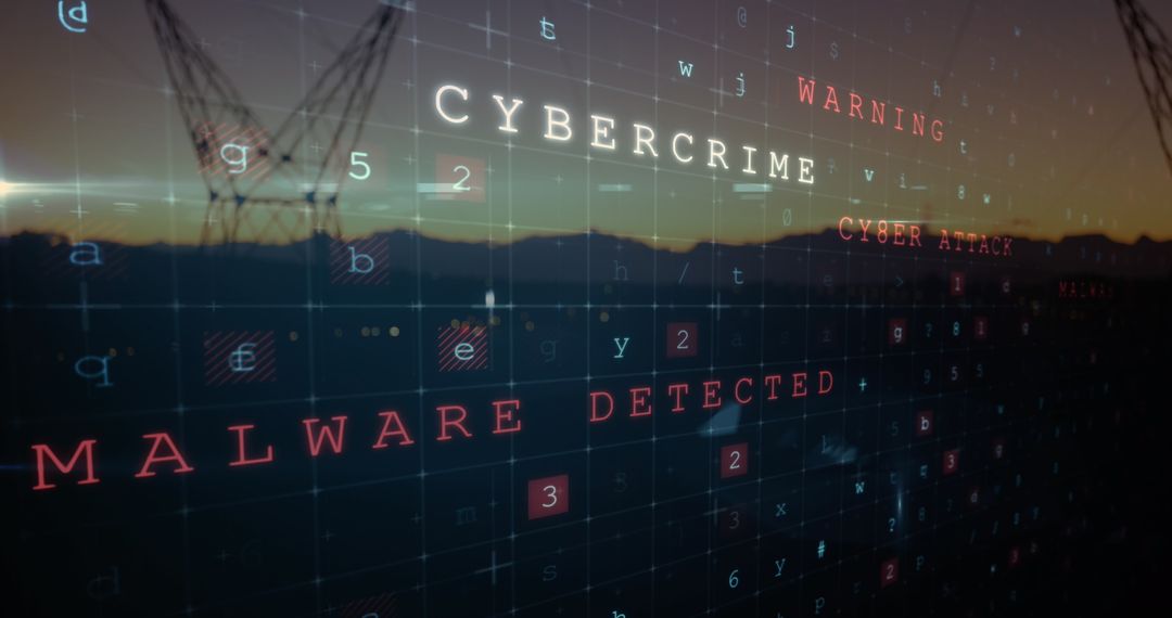 Cybersecurity Threats with Overlaid Digital Binary Code