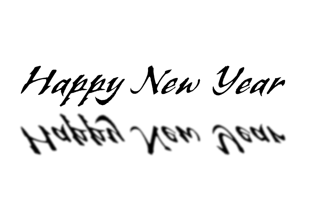 Motivational Happy New Year Text on Transparent Background