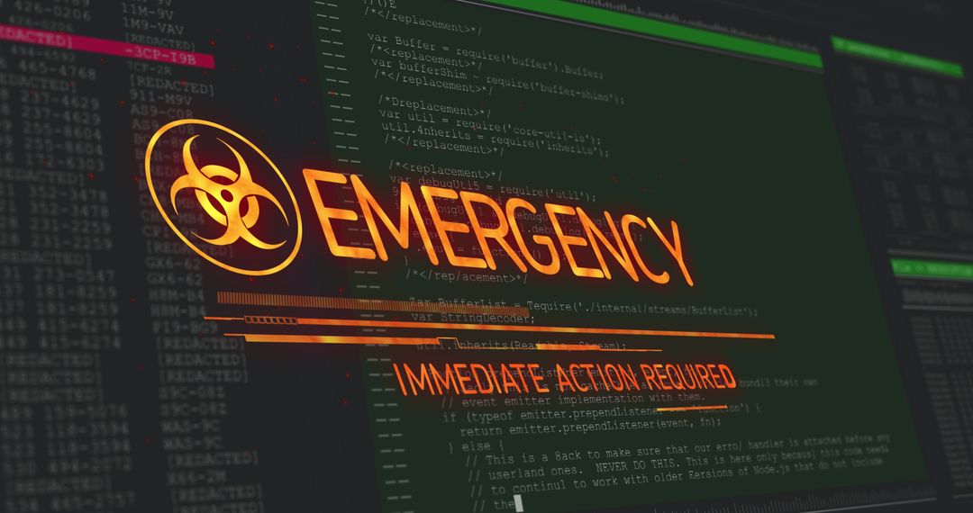 Digital Emergency Alert Cybersecurity Data Breach Symbol