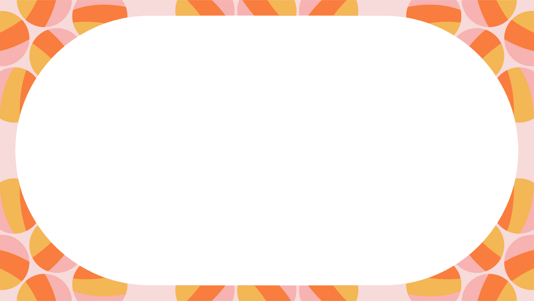 Transparent Frame with Teal Oval and Orange-Yellow Petal Border