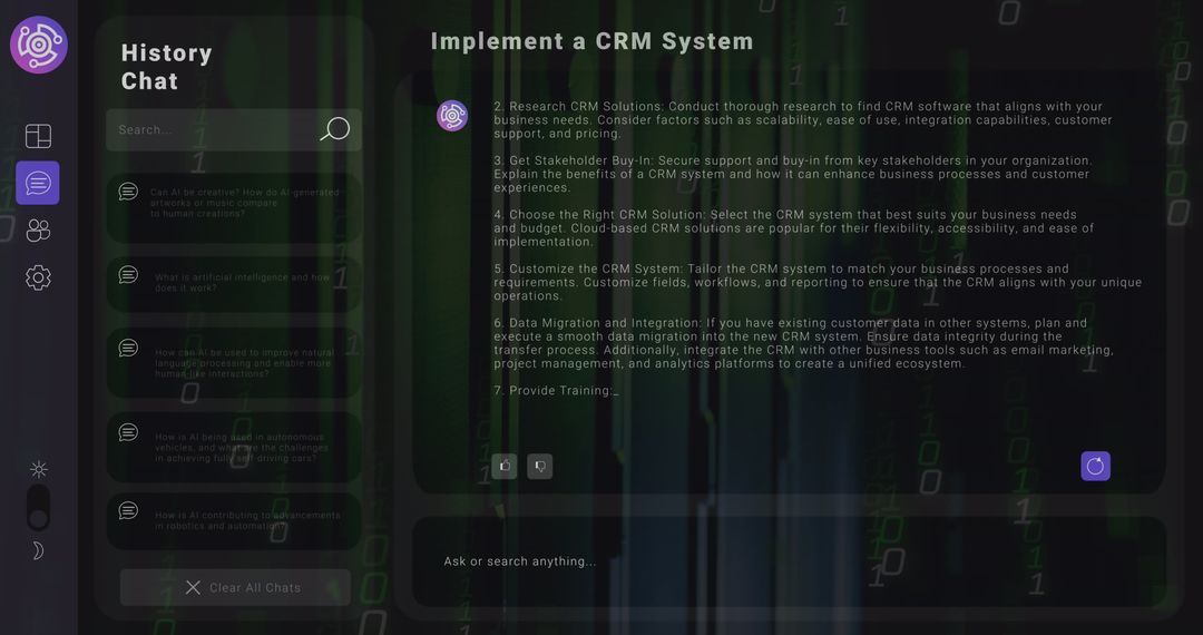 AI Chat Interface in High-Tech Server Room Environment