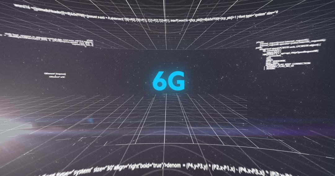 Futuristic Digital Interface Displaying 6G Technology Components