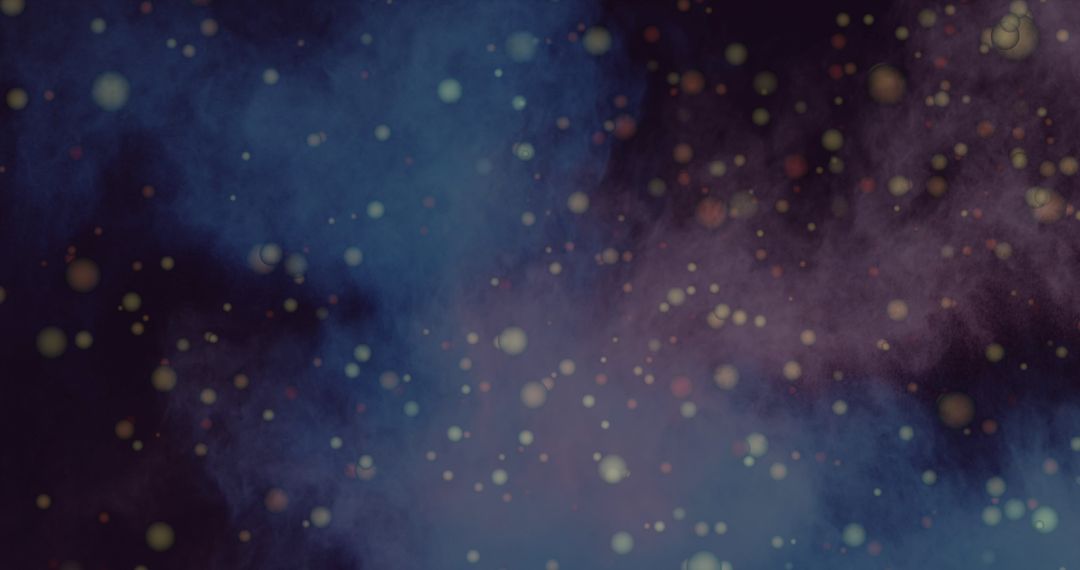 Colorful Floating Particles on Dark Background