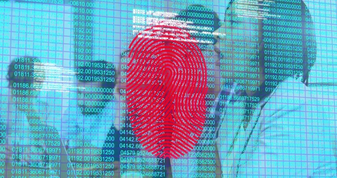Office Worker Using Biometric Fingerprint Security