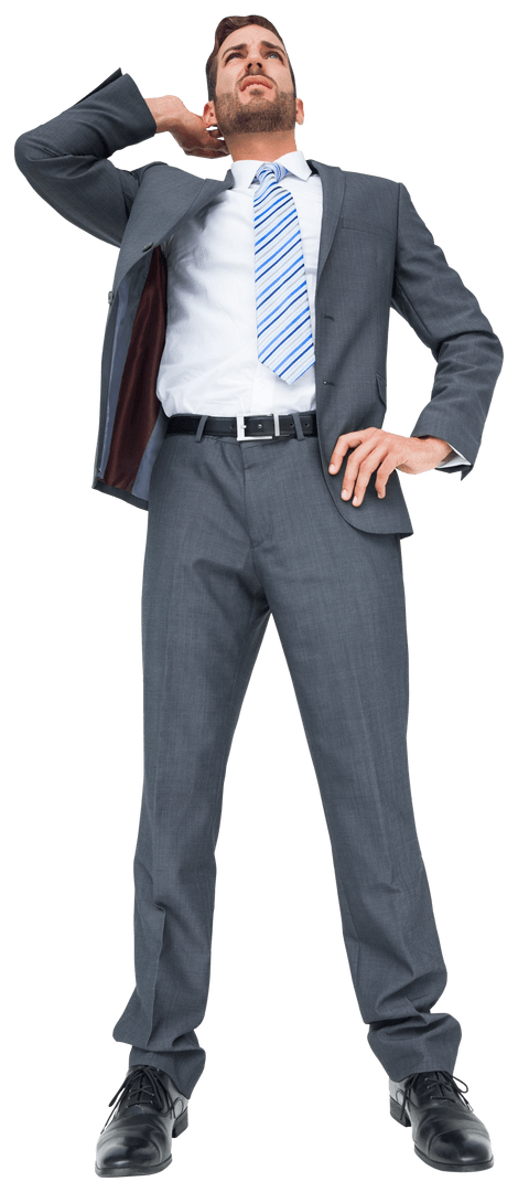 Confident Businessman in Formal Suit on Clear Transparent Background