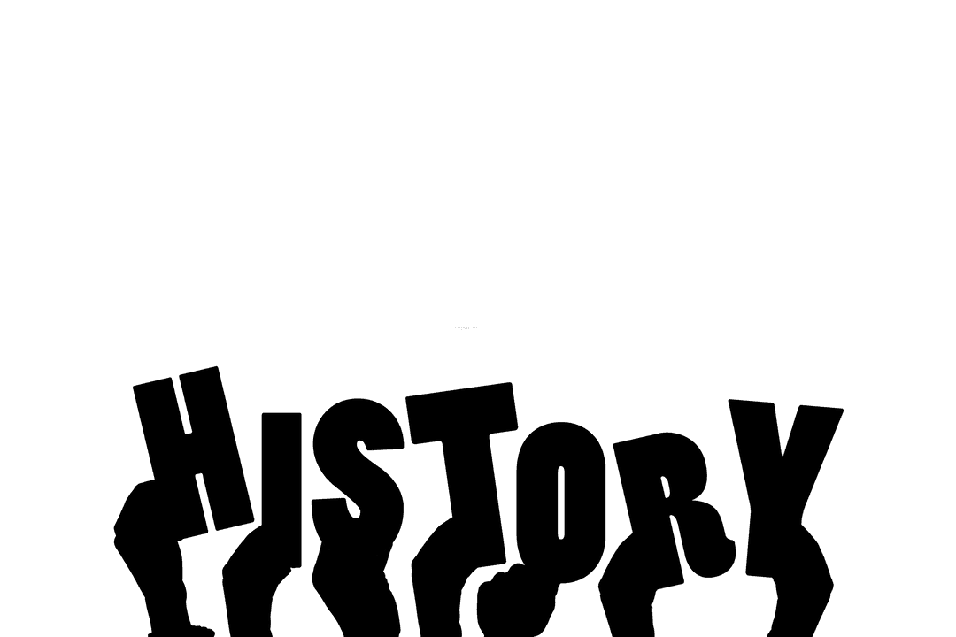 Hands Holding History Text Silhouette on Transparent Background