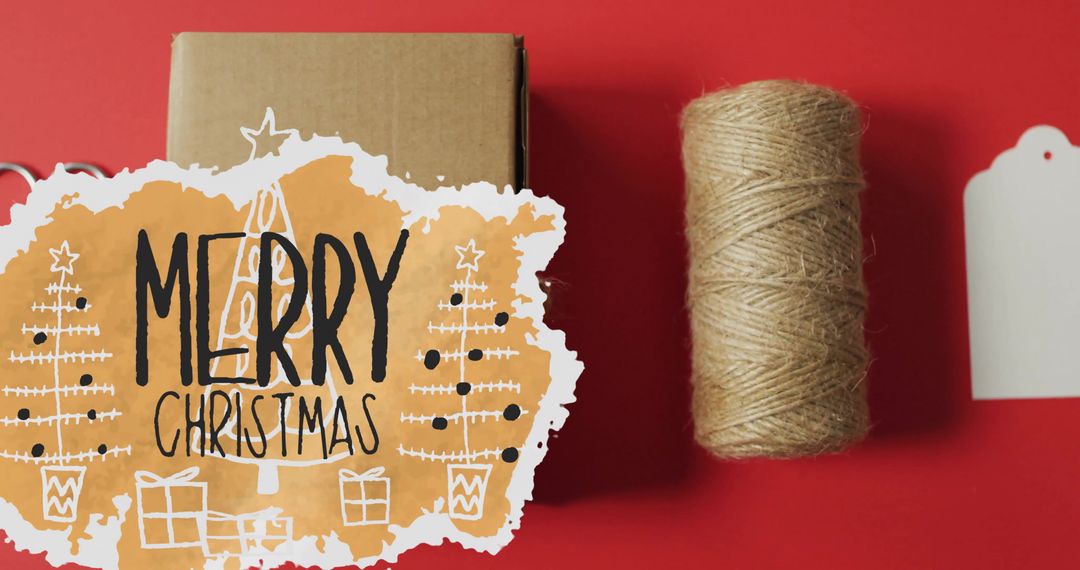 Creative Christmas Present Wrapping Display with Holiday Text