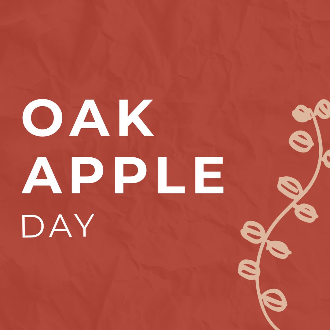 Oak Apple Day Celebration on Rustic Red Background