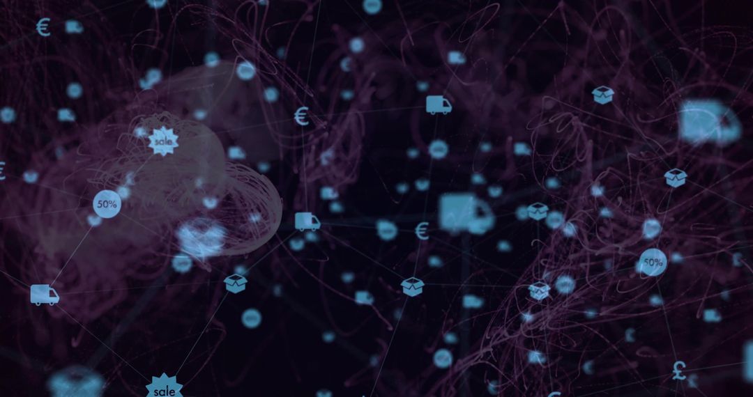 Futuristic E-Commerce Network with Connectivity Icons