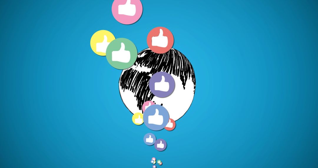 Creative Representation of World with Rising Like Icons