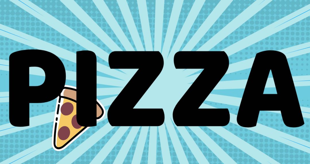 Pizza Enthusiast Poster with Comic Style Design