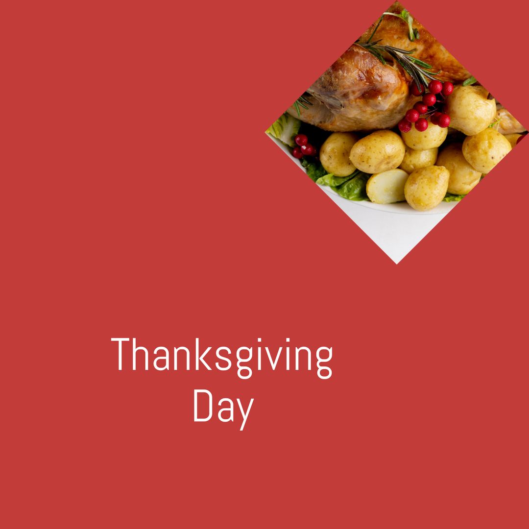 Thanksgiving Day Background with Festive Dinner Illustration