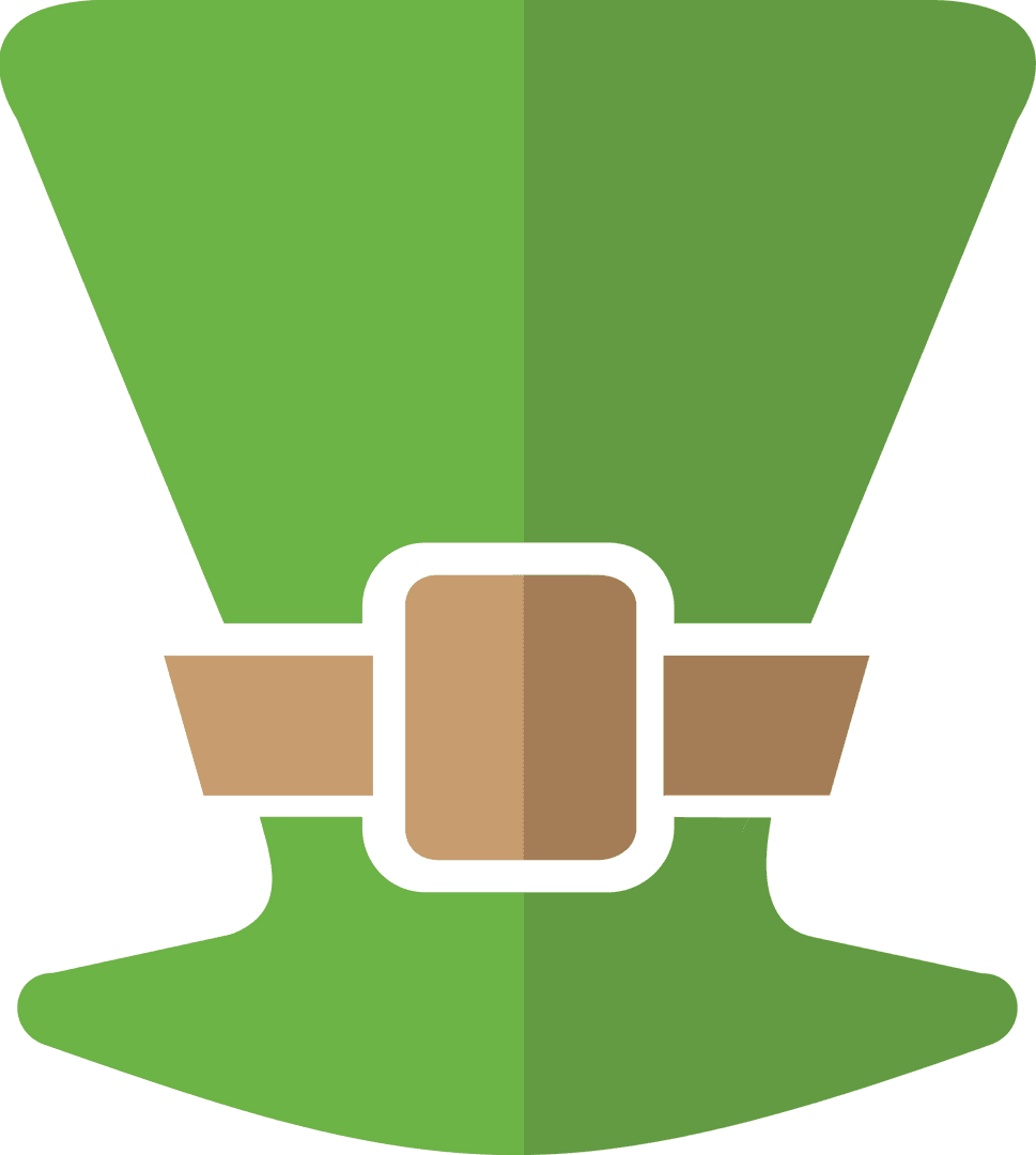 Leprechaun Hat Icon with Buckle on Transparent Background