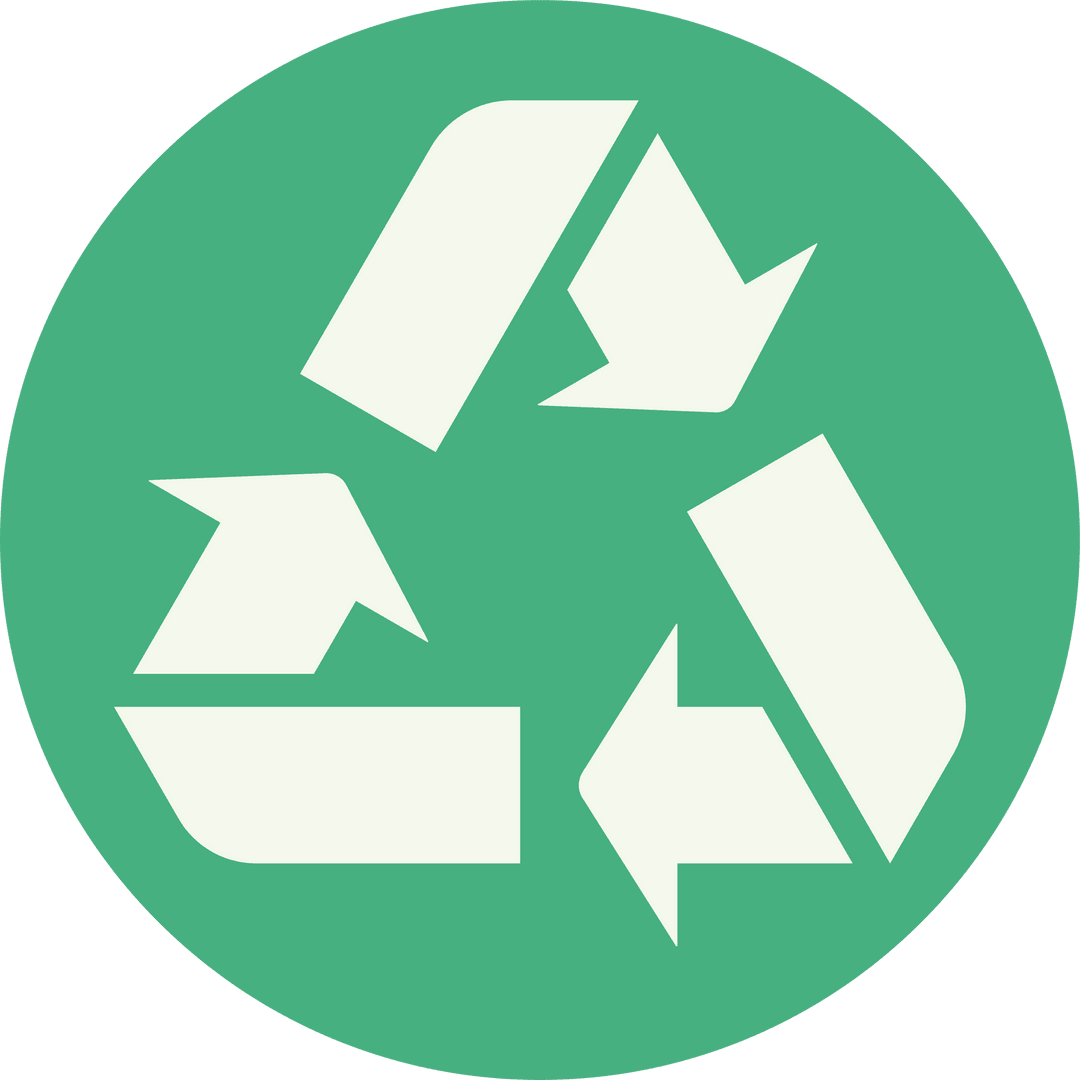 Transparent Recycling Icon Flat Design Green Circle