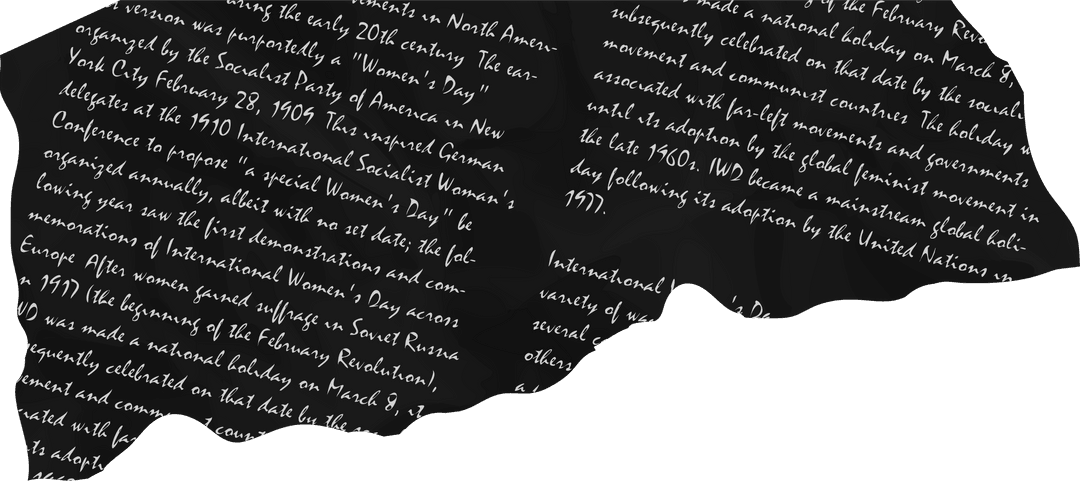 Abstract Historical Text Pattern with Monochrome Design on Transparent Background