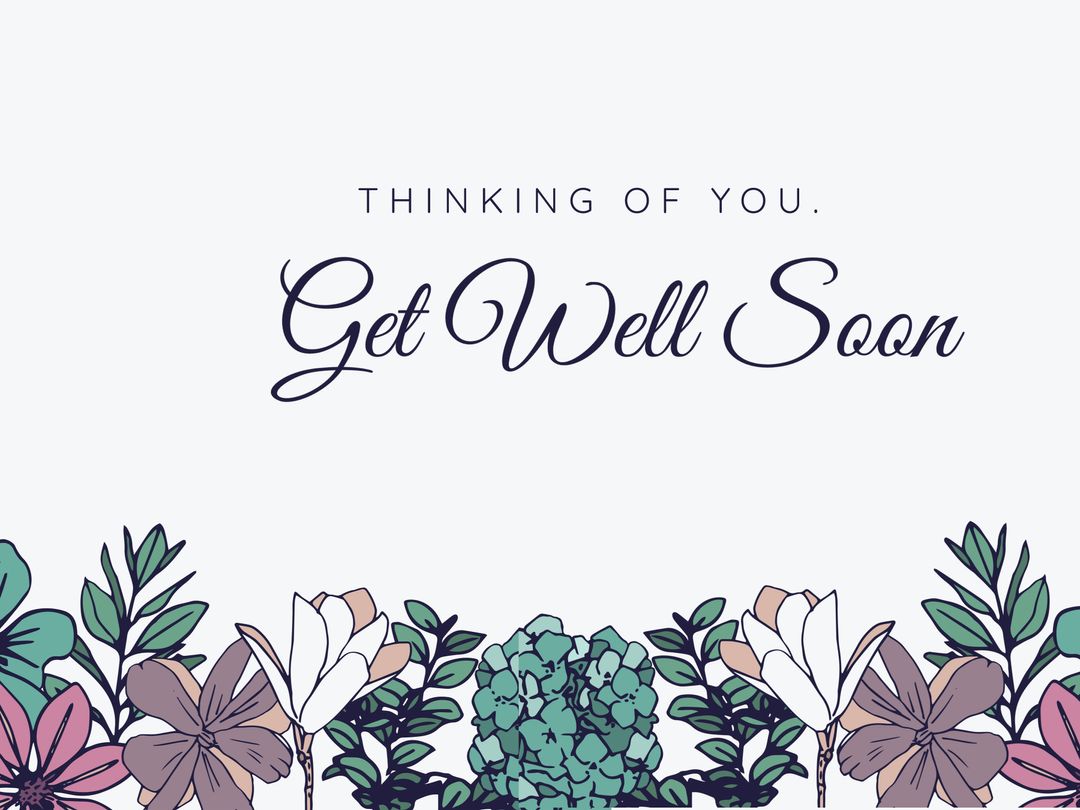Get Well Soon Floral Illustration