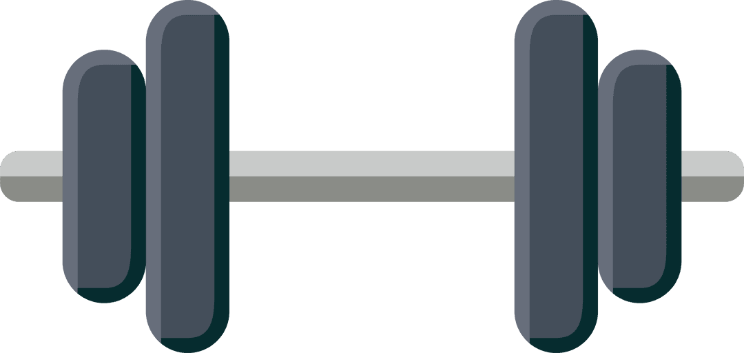 Simple Barbell Vector on Transparent Background for Fitness Design