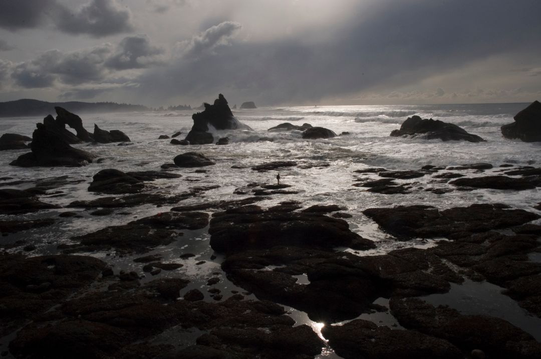 Dramatic Seascape with Rocky Shore at Twilight - Free Images, Stock Photos and Pictures on Pikwizard.com