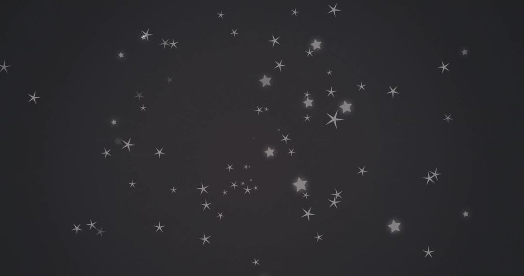 Dynamic White Stars on Black Digital Background