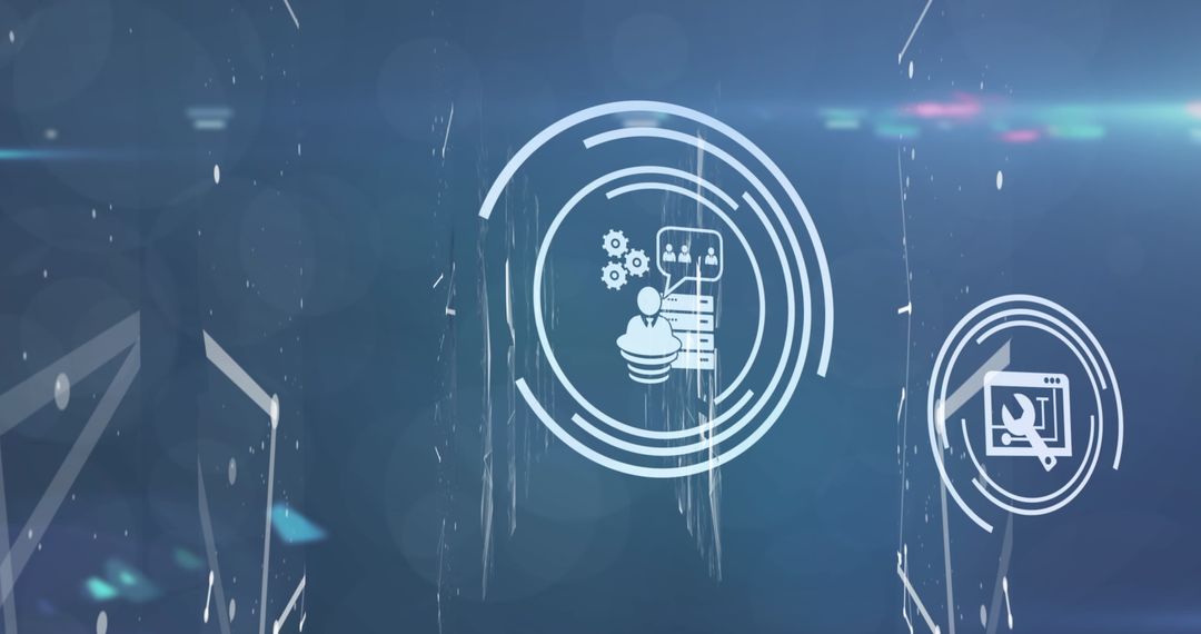 Abstract Global Connection with Data Processing Icons