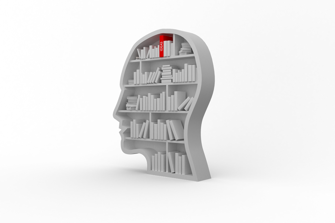 Transparent Head Shaped Bookshelf with Books Front View - Download Free Stock Images Pikwizard.com