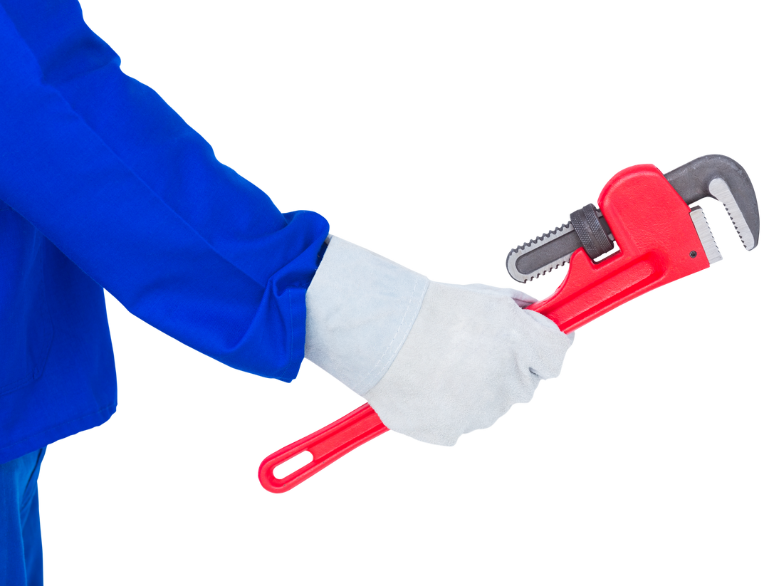 Transparent Cropped Arm of Male Mechanic Holding Red Monkey Wrench - Download Free Stock Images Pikwizard.com