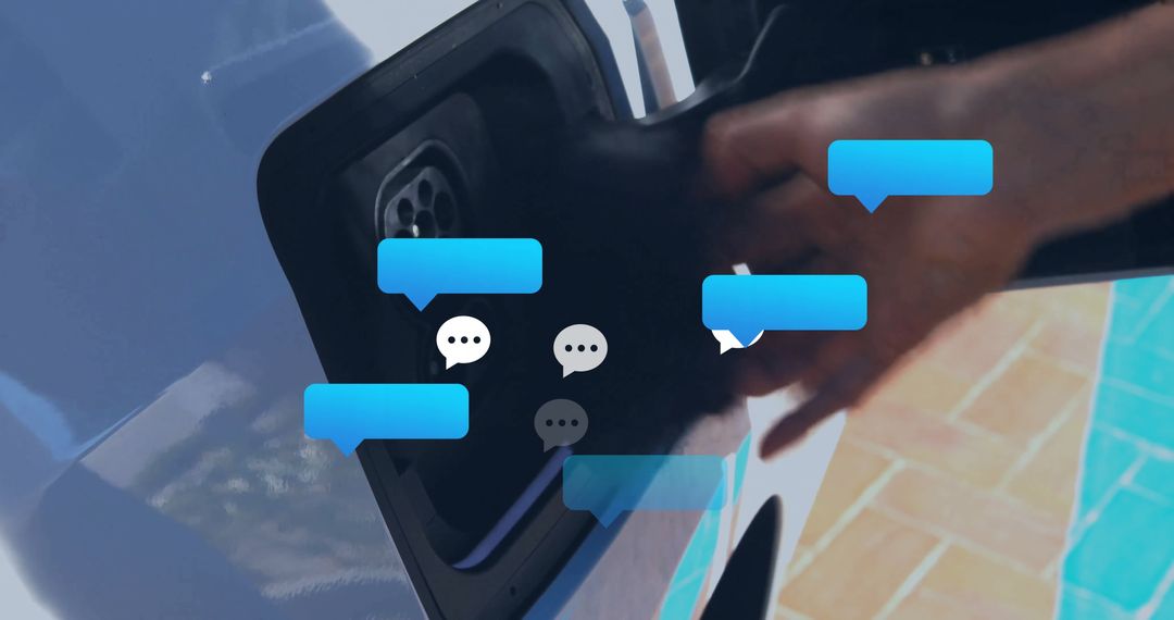 Inserting EV Charging Connector with Digital Communication Overlay