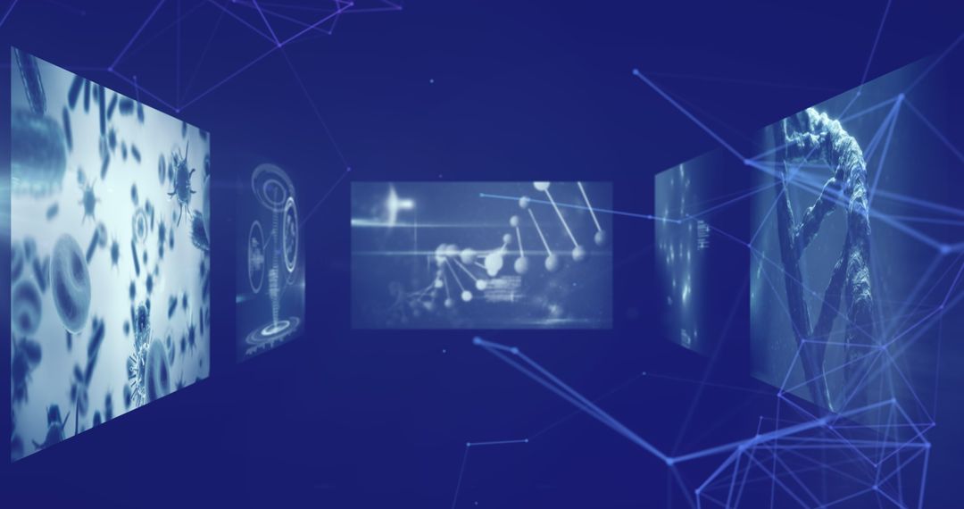 Futuristic Digital Network Blue Data Processing Concept