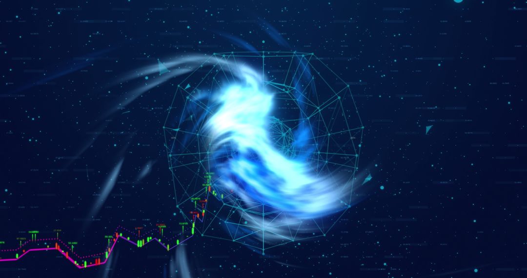 Futuristic Data Processing with Neon and Geometric Shapes