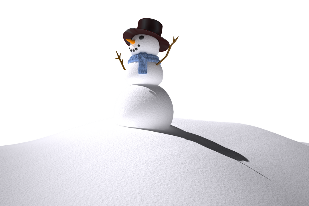 Digital Illustration of Snowman with Hat on Transparent Background - Download Free Stock Images Pikwizard.com