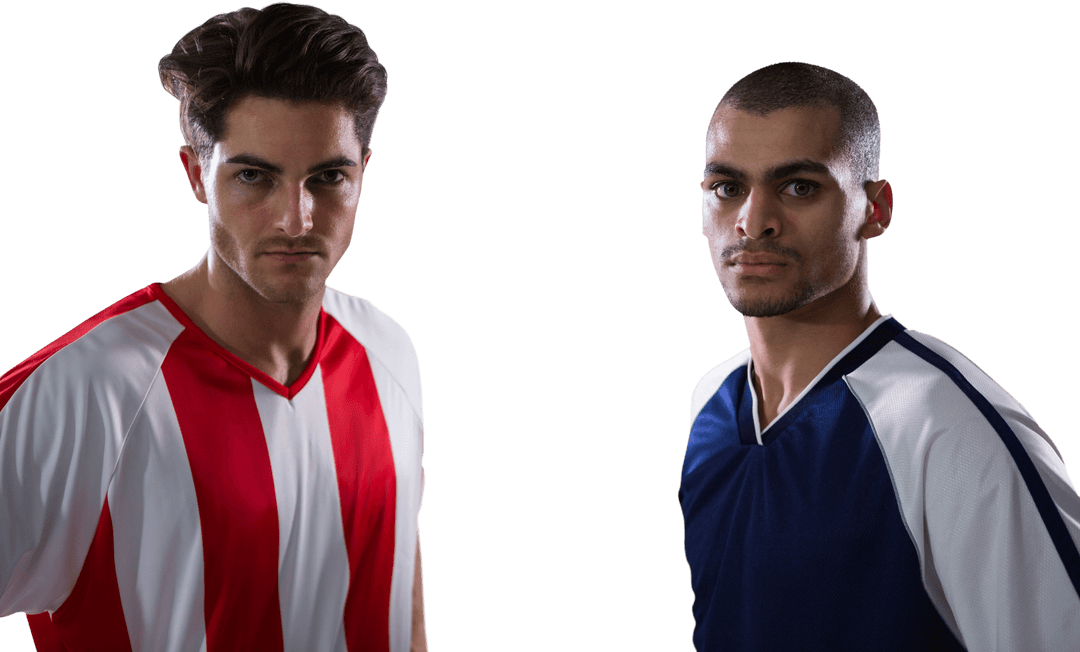 Confident Football Players on Transparent Background
