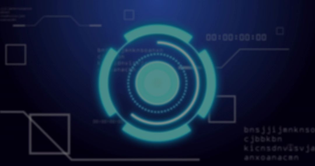 Futuristic Holographic HUD Interface with Binary Digits