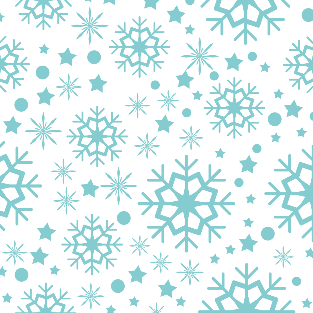 Blue Snowflake Pattern on Transparent Background for Winter Themes