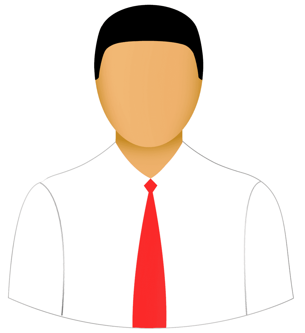 Faceless Businessman Illustration Red Necktie Transparent Background