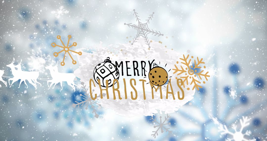 Festive Christmas Greeting with Snowflakes and Decor