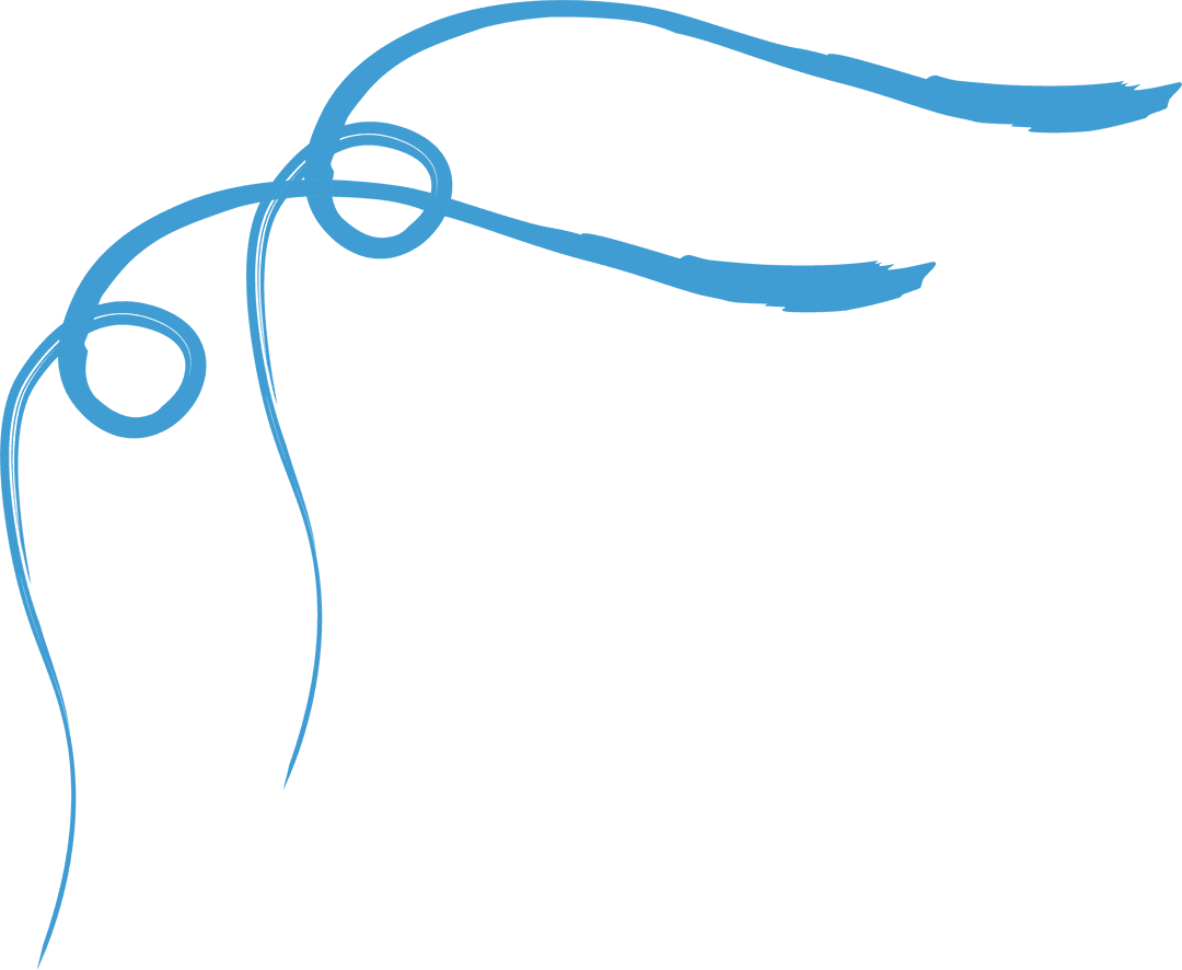 Blue Curly Lines on Transparent Background Illustration