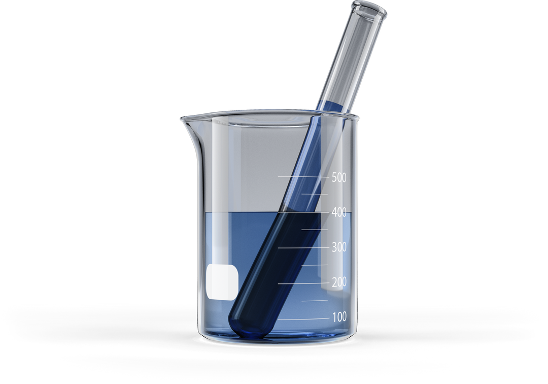 Transparent Scientific Beaker with Test Tube and Blue Chemical Solution - Download Free Stock Images Pikwizard.com