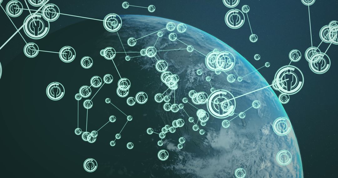 Networked Globe Illustrating Digital Global Connections